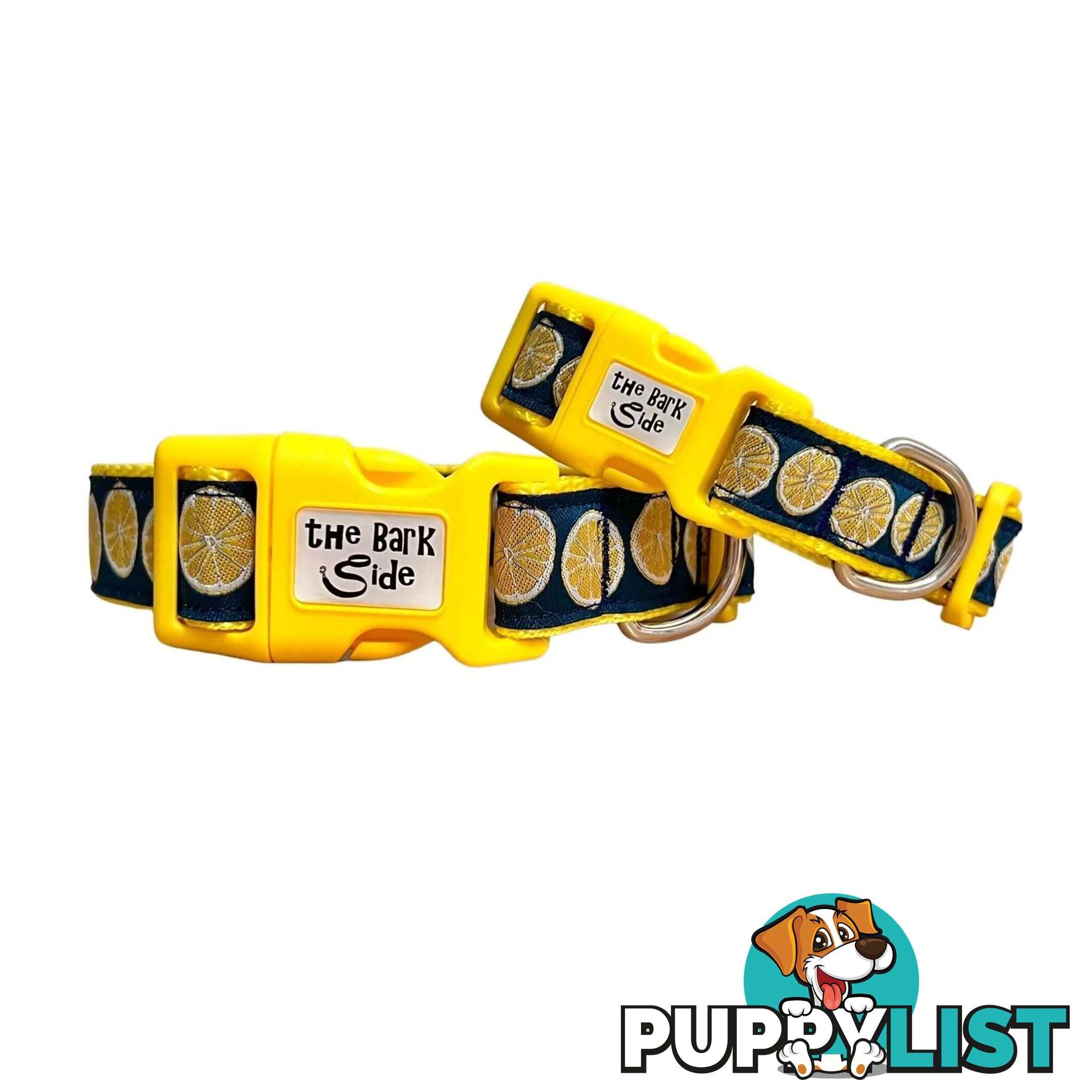 Lemon Dog Collar / XS - L - Hand Made by The Bark Side - TBSLEMXS