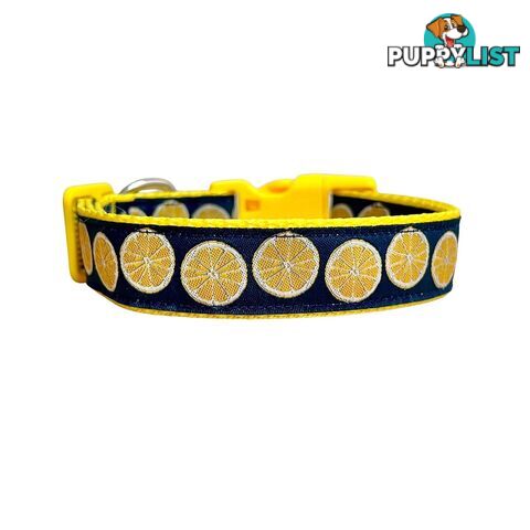 Lemon Dog Collar / XS - L - Hand Made by The Bark Side - TBSLEMXS