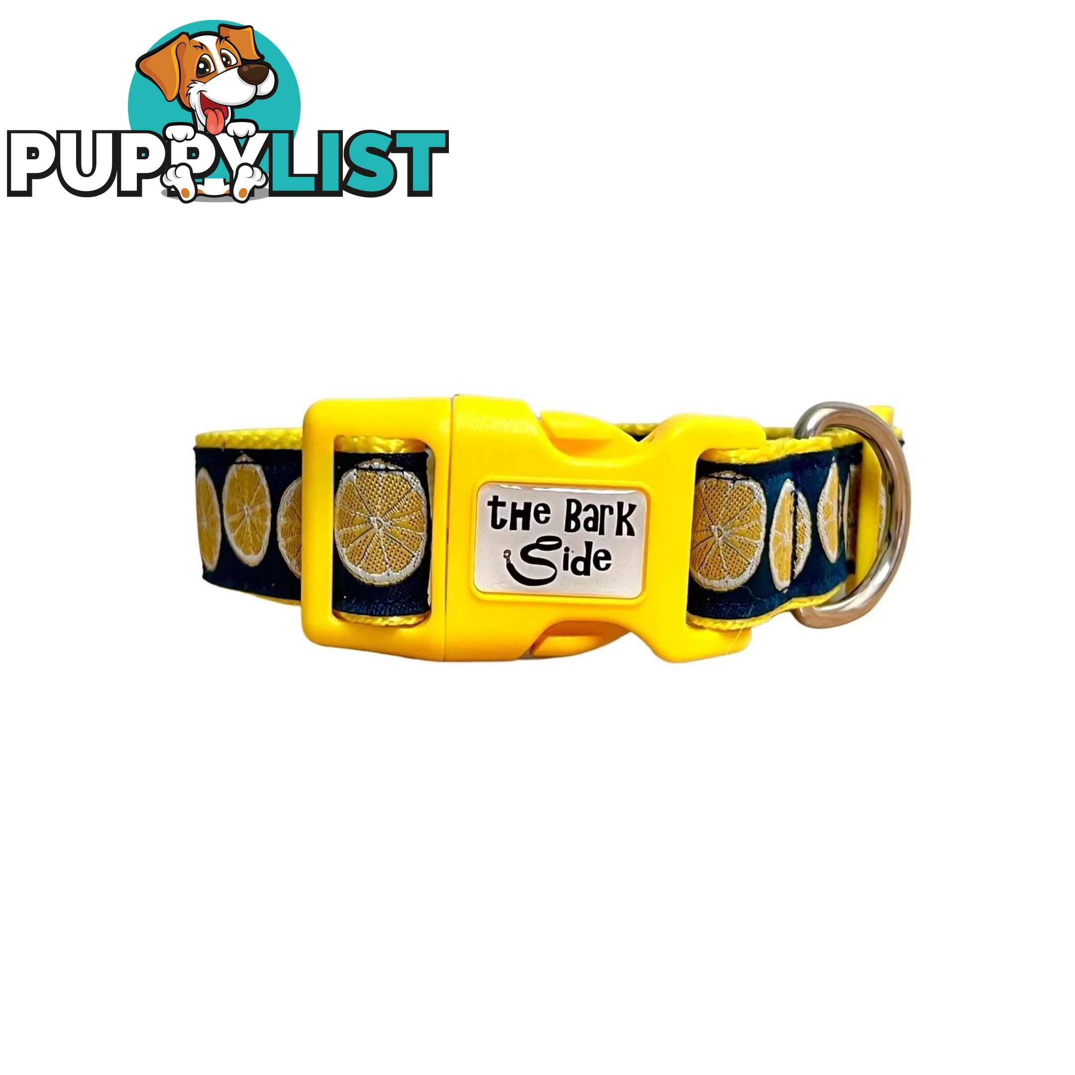 Lemon Dog Collar / XS - L - Hand Made by The Bark Side - TBSLEMXS