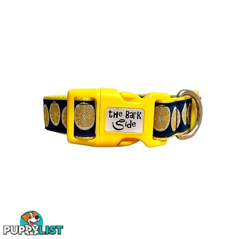 Lemon Dog Collar / XS - L - Hand Made by The Bark Side - TBSLEMXS