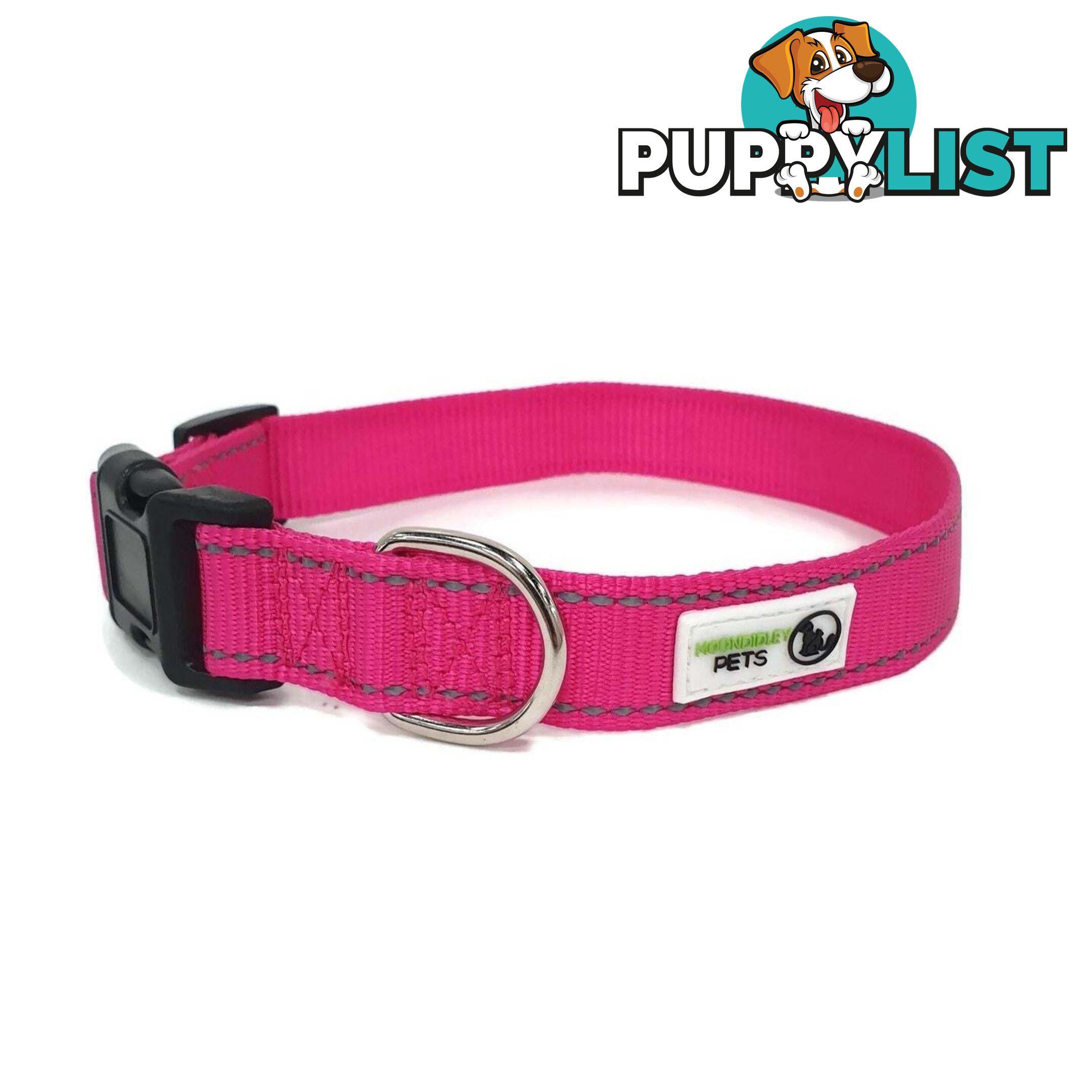 Nylon w/Reflective Stitching Dog Collar - Moondidley Pets - MDPCOLREFXSPUR