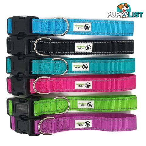 Nylon w/Reflective Stitching Dog Collar - Moondidley Pets - MDPCOLREFXSPUR