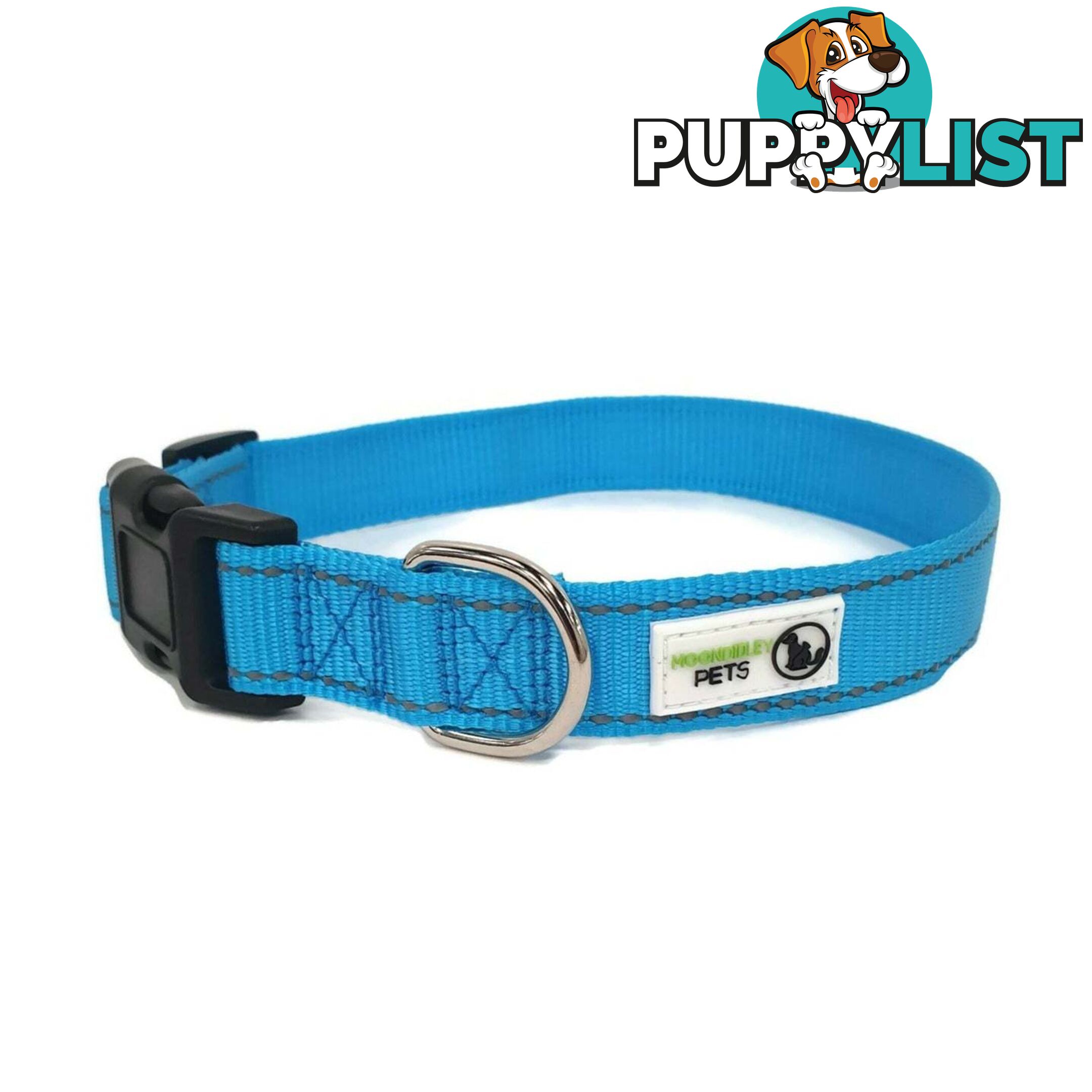 Nylon w/Reflective Stitching Dog Collar - Moondidley Pets - MDPCOLREFXSPUR