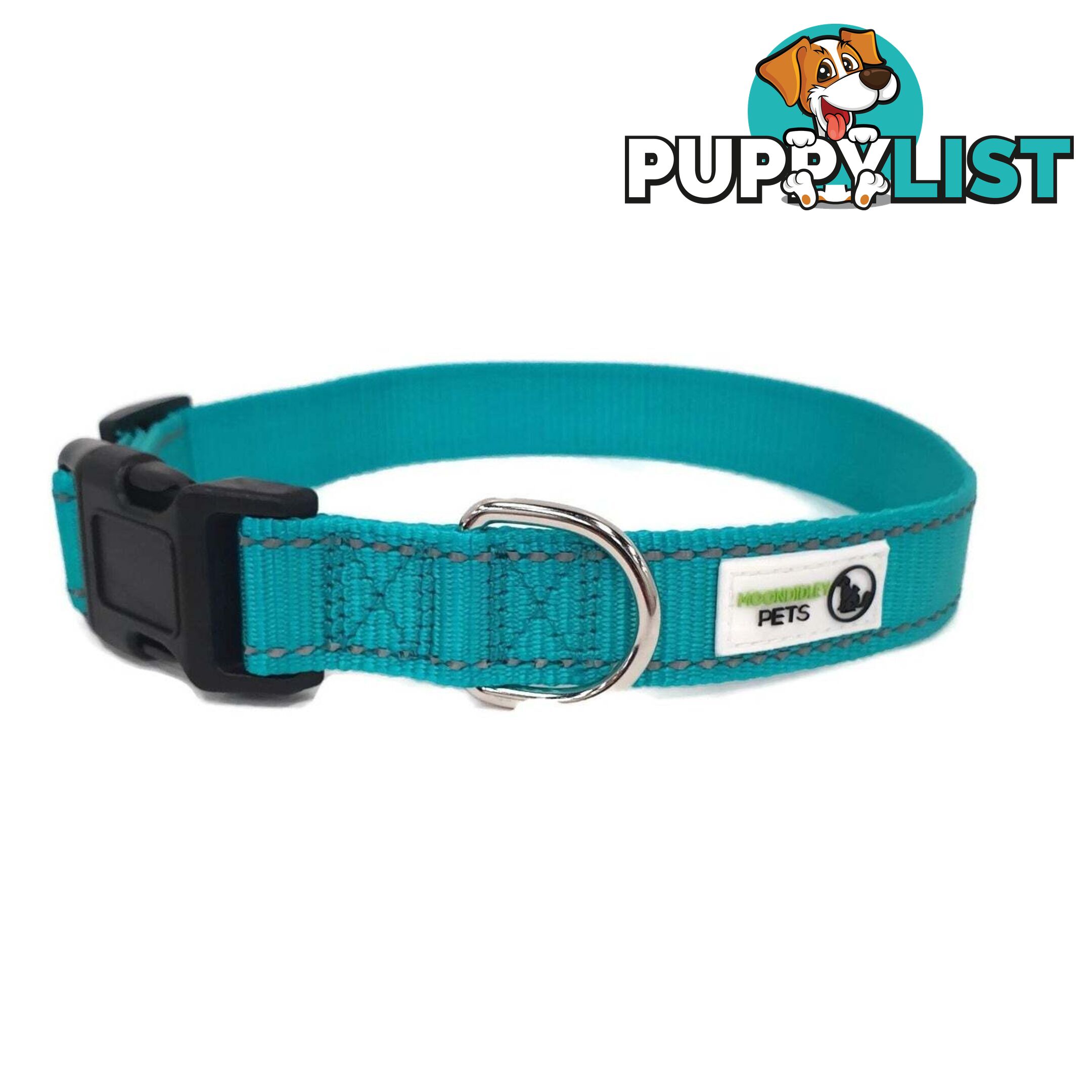 Nylon w/Reflective Stitching Dog Collar - Moondidley Pets - MDPCOLREFXSPUR
