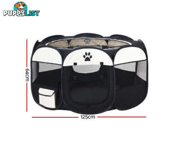i.Pet Pet Dog Playpen Enclosure Crate 8 Panel Play Pen Tent Bag Fence Puppy - PET-DOGPLAYPEN-CL-3XL-BK