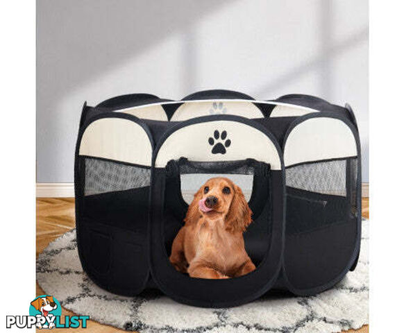 i.Pet Pet Dog Playpen Enclosure Crate 8 Panel Play Pen Tent Bag Fence Puppy - PET-DOGPLAYPEN-CL-3XL-BK