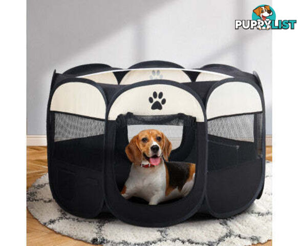 i.Pet Pet Dog Playpen Enclosure Crate 8 Panel Play Pen Tent Bag Fence Puppy - PET-DOGPLAYPEN-CL-3XL-BK