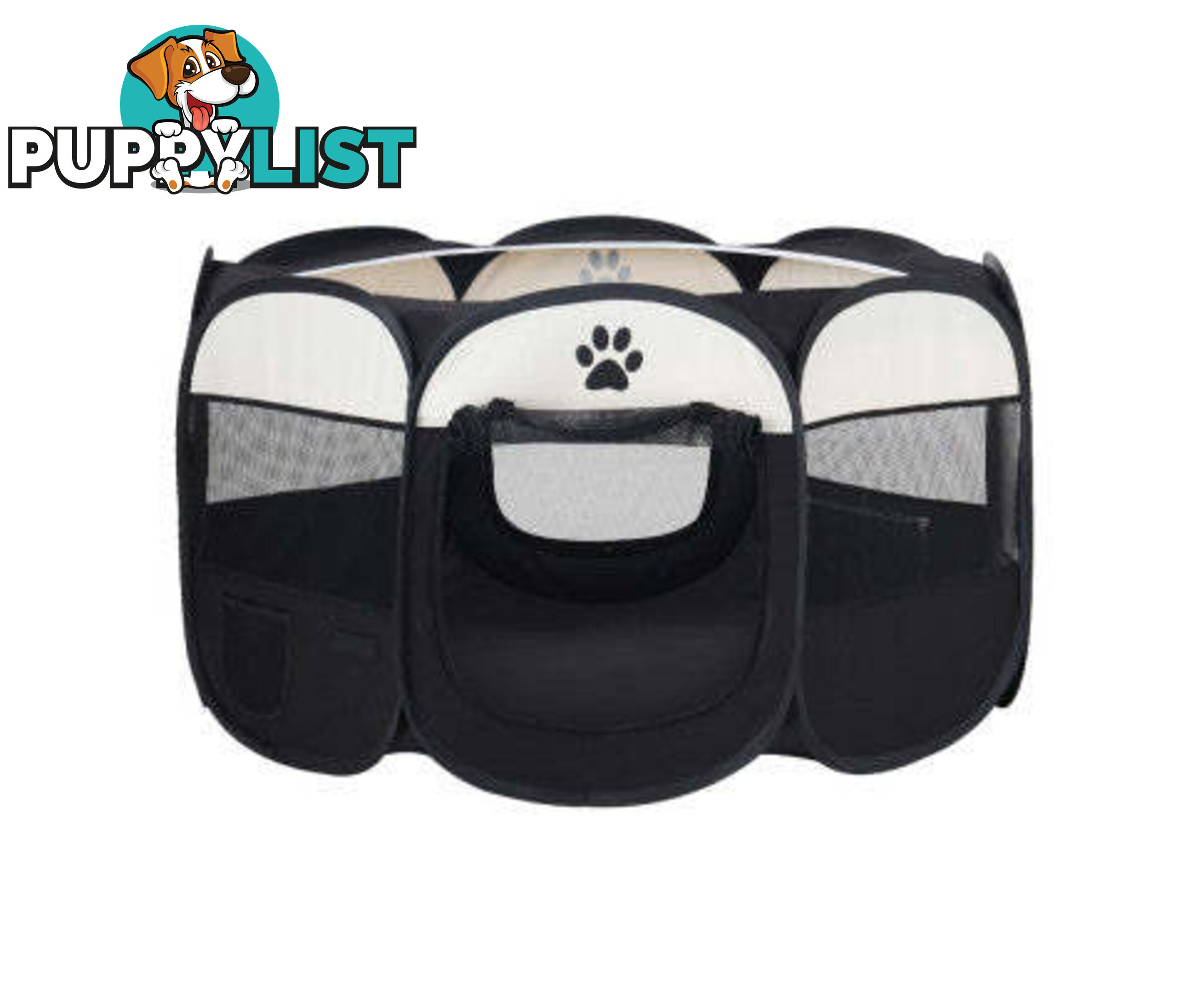 i.Pet Pet Dog Playpen Enclosure Crate 8 Panel Play Pen Tent Bag Fence Puppy - PET-DOGPLAYPEN-CL-3XL-BK