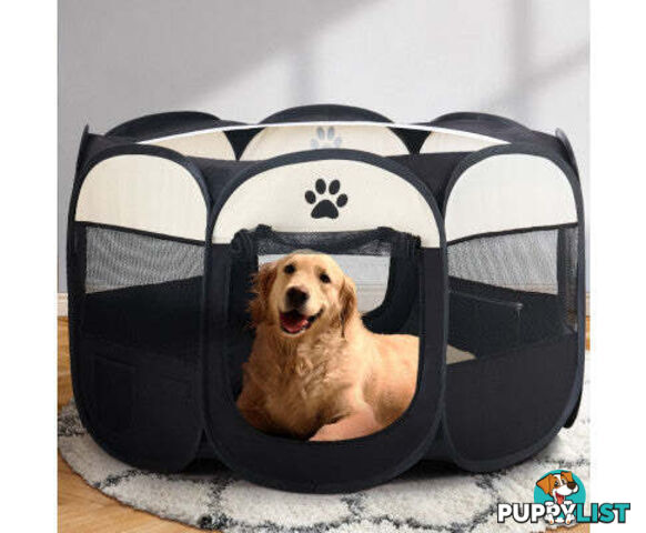 i.Pet Pet Dog Playpen Enclosure Crate 8 Panel Play Pen Tent Bag Fence Puppy - PET-DOGPLAYPEN-CL-3XL-BK