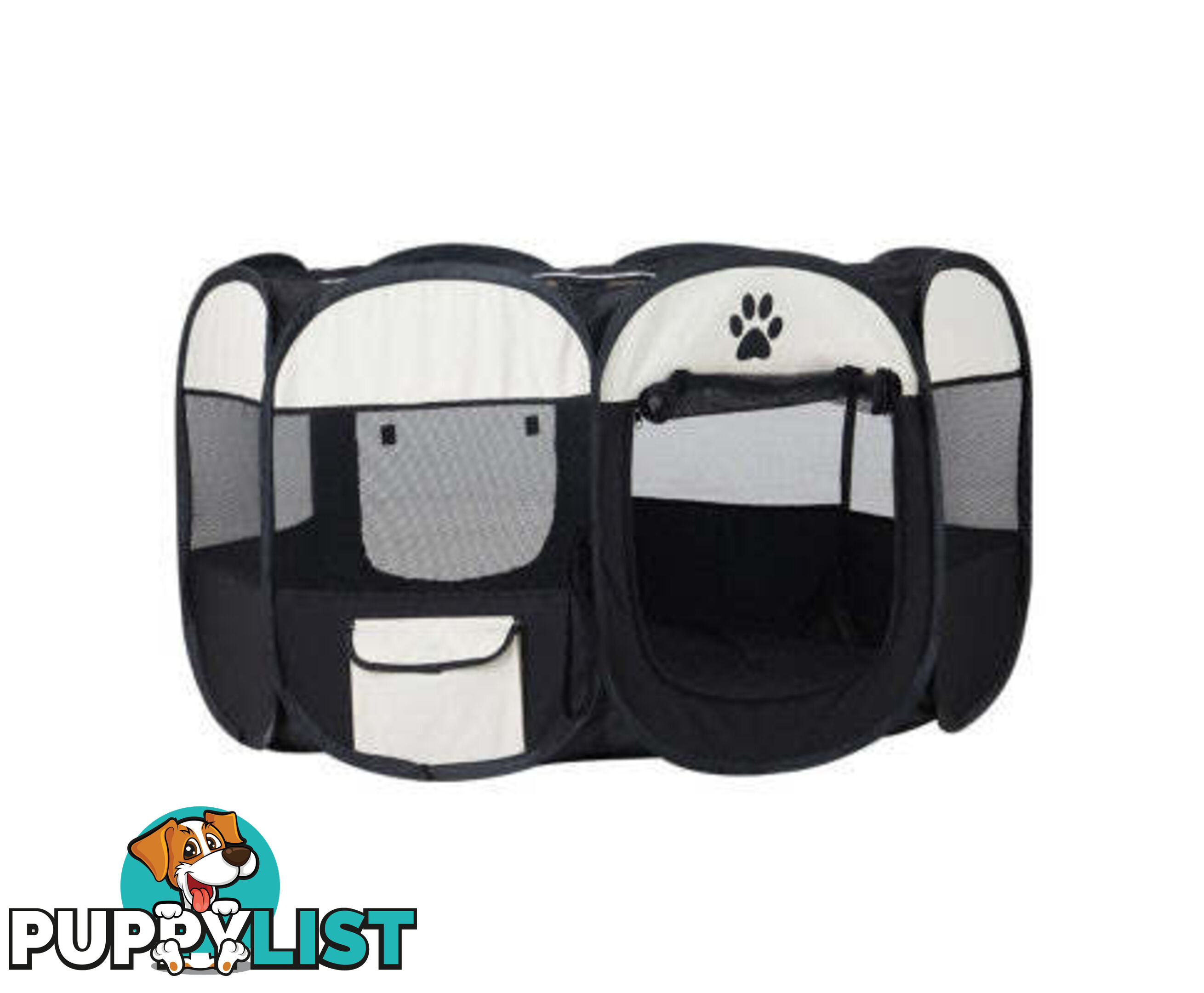 i.Pet Pet Dog Playpen Enclosure Crate 8 Panel Play Pen Tent Bag Fence Puppy - PET-DOGPLAYPEN-CL-3XL-BK