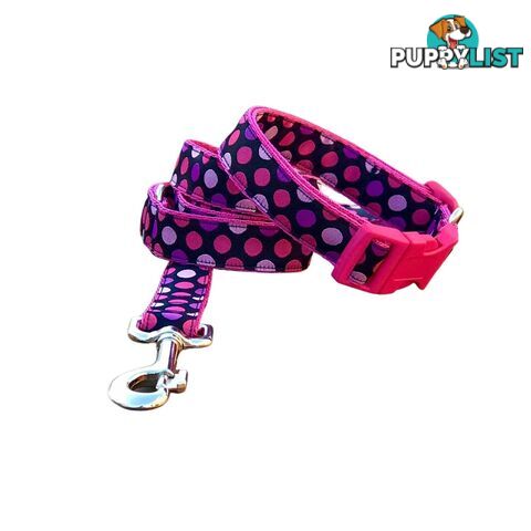 Pink Spot Dog Lead / Dog Leash - Hand Made by The Bark Side - TBSLDPIN201.2