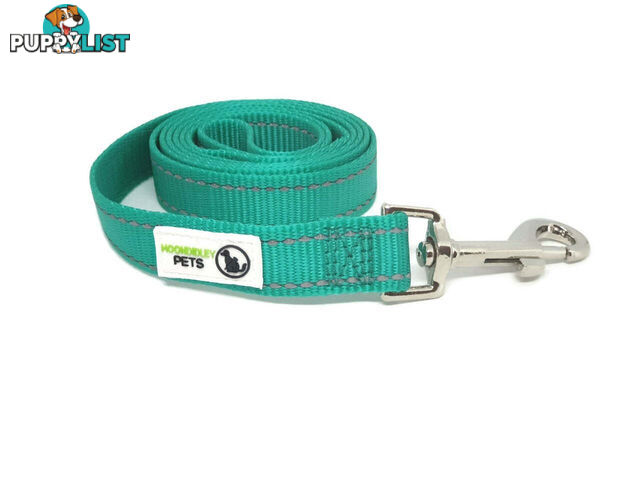 5m Long Nylon w/Reflective Stitching Dog Lead - Moondidley Pets - MDPLDREFPNK205