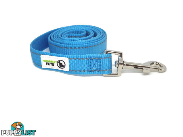 5m Long Nylon w/Reflective Stitching Dog Lead - Moondidley Pets - MDPLDREFPNK205