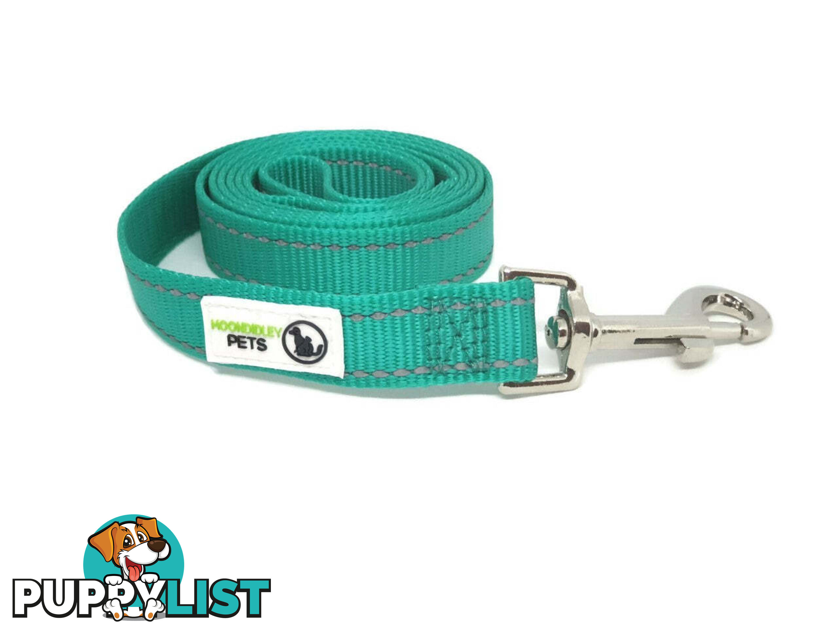 10m Long Nylon w/Reflective Stitching Dog Lead - Moondidley Pets - MDPLDREFBLK2510