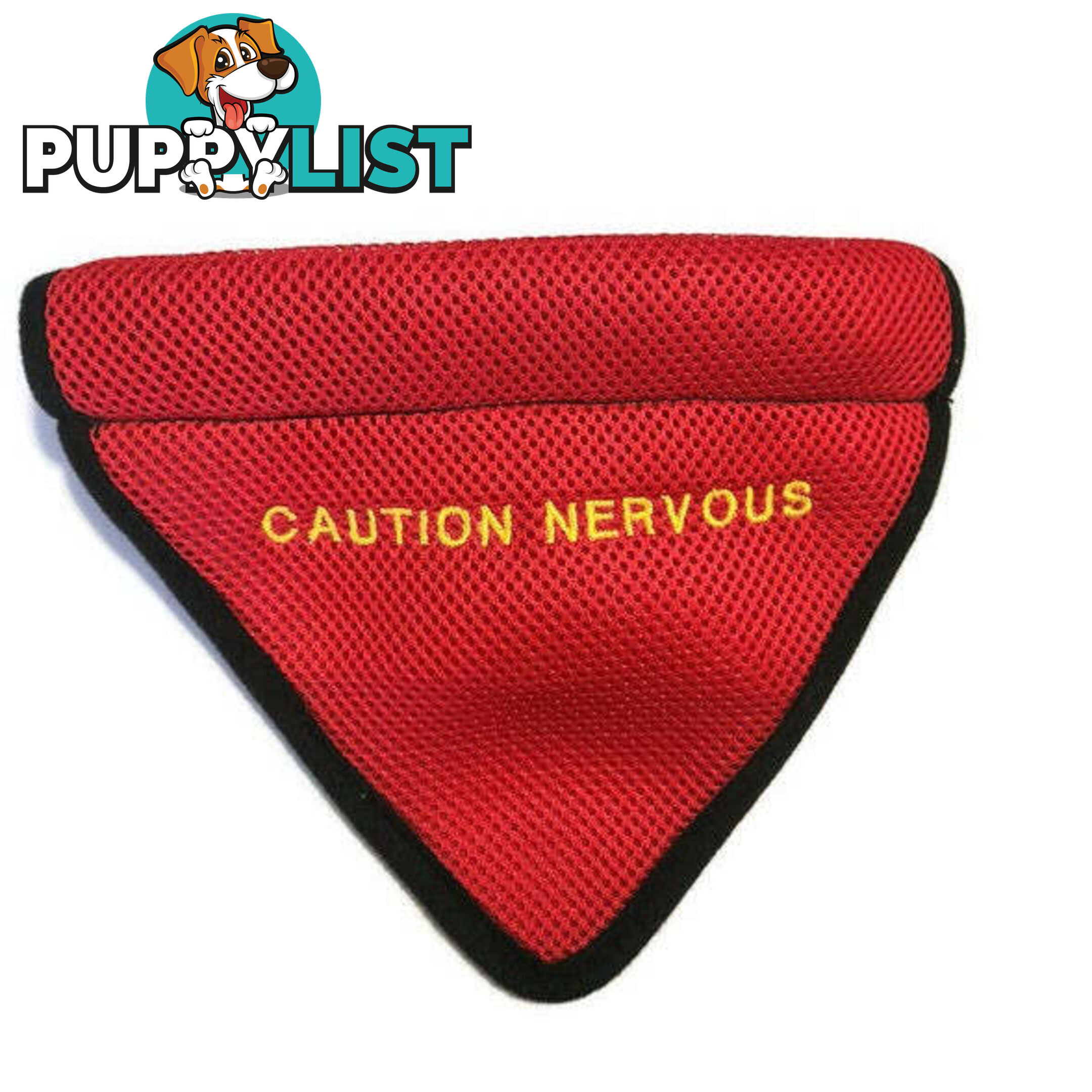 Bandana - "Caution Nervous" - Moondidley Pets - MDPBANCAUL