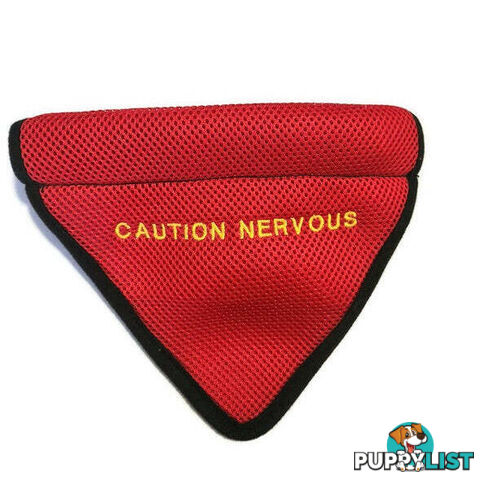 Bandana - "Caution Nervous" - Moondidley Pets - MDPBANCAUL