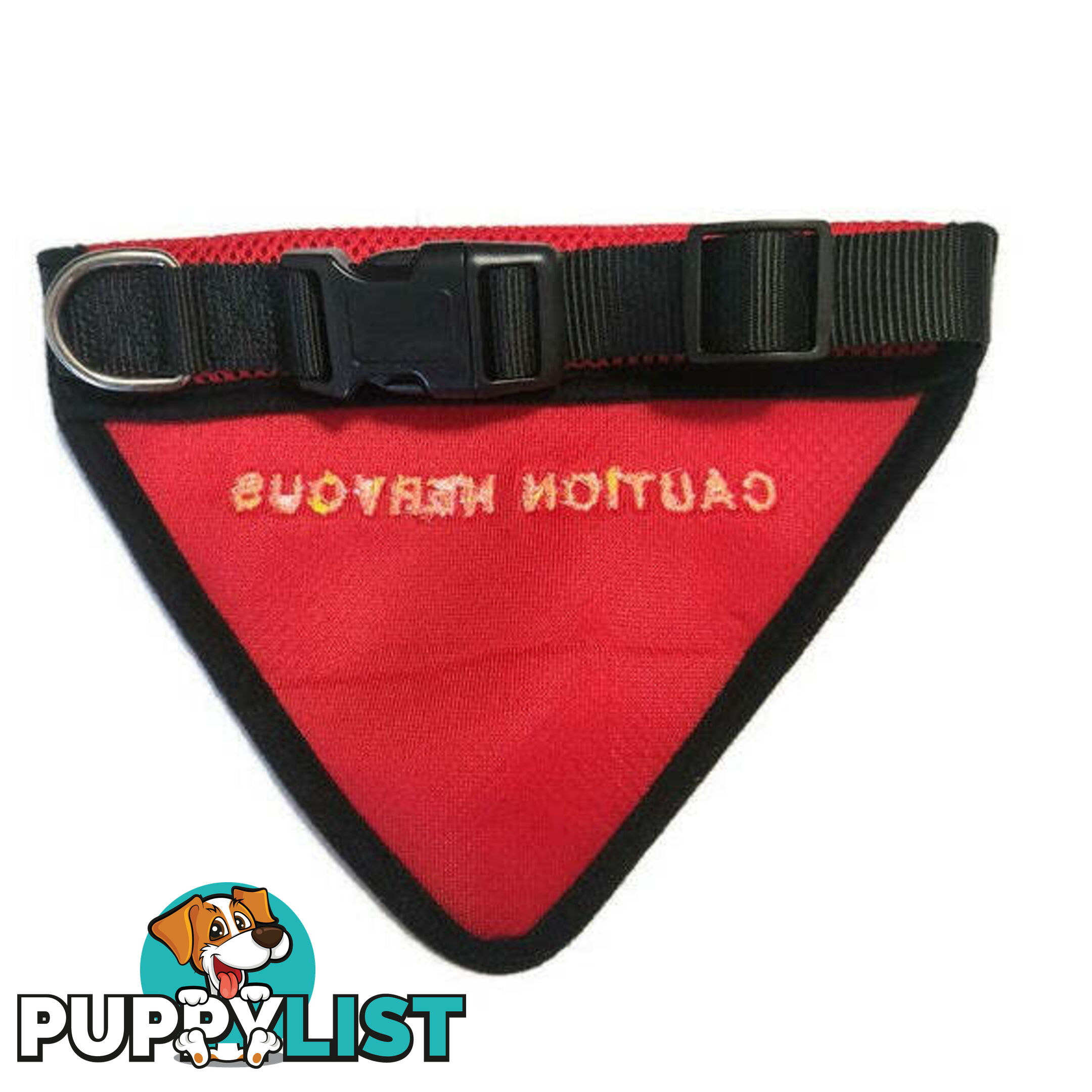 Bandana - "Caution Nervous" - Moondidley Pets - MDPBANCAUL