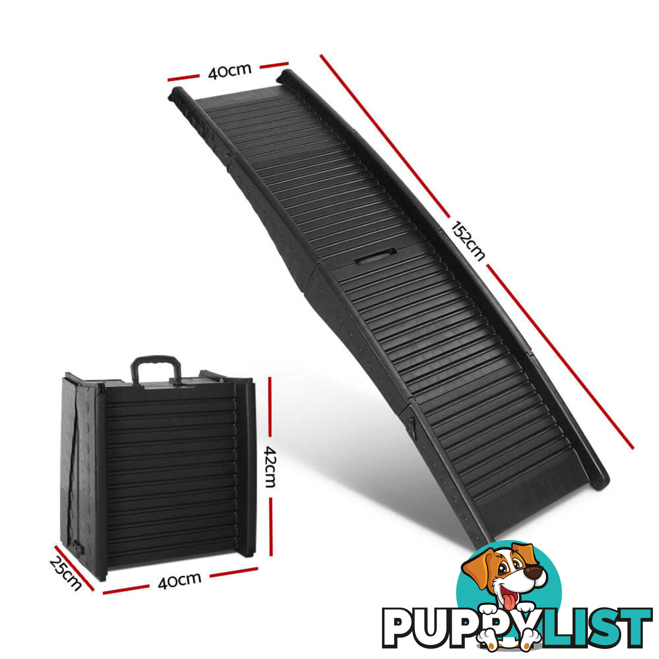 i.Pet Dog Ramp Pet Stairs Steps For Car SUV Ladder Travel Foldable Portable - FDR-D-ST-BK
