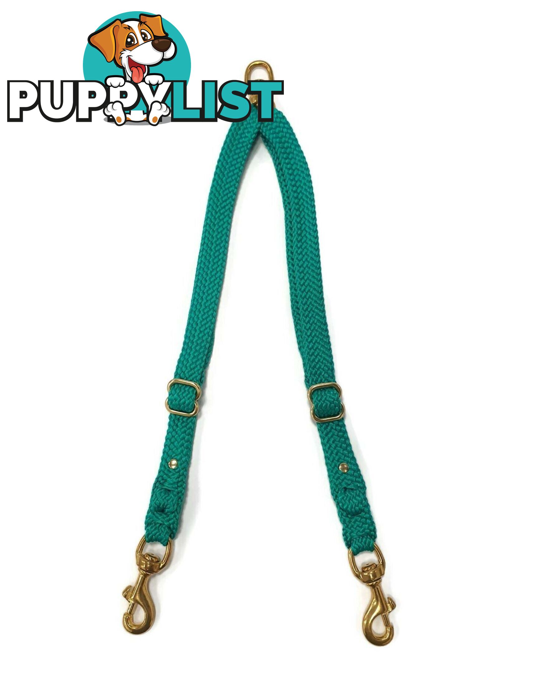2 Dog Coupler Two Way Twin Walking Lead No Stitching - Yarnix - YNXCOUP-20-YELBLK