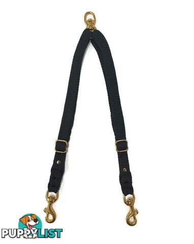 2 Dog Coupler Two Way Twin Walking Lead No Stitching - Yarnix - YNXCOUP-20-YELBLK