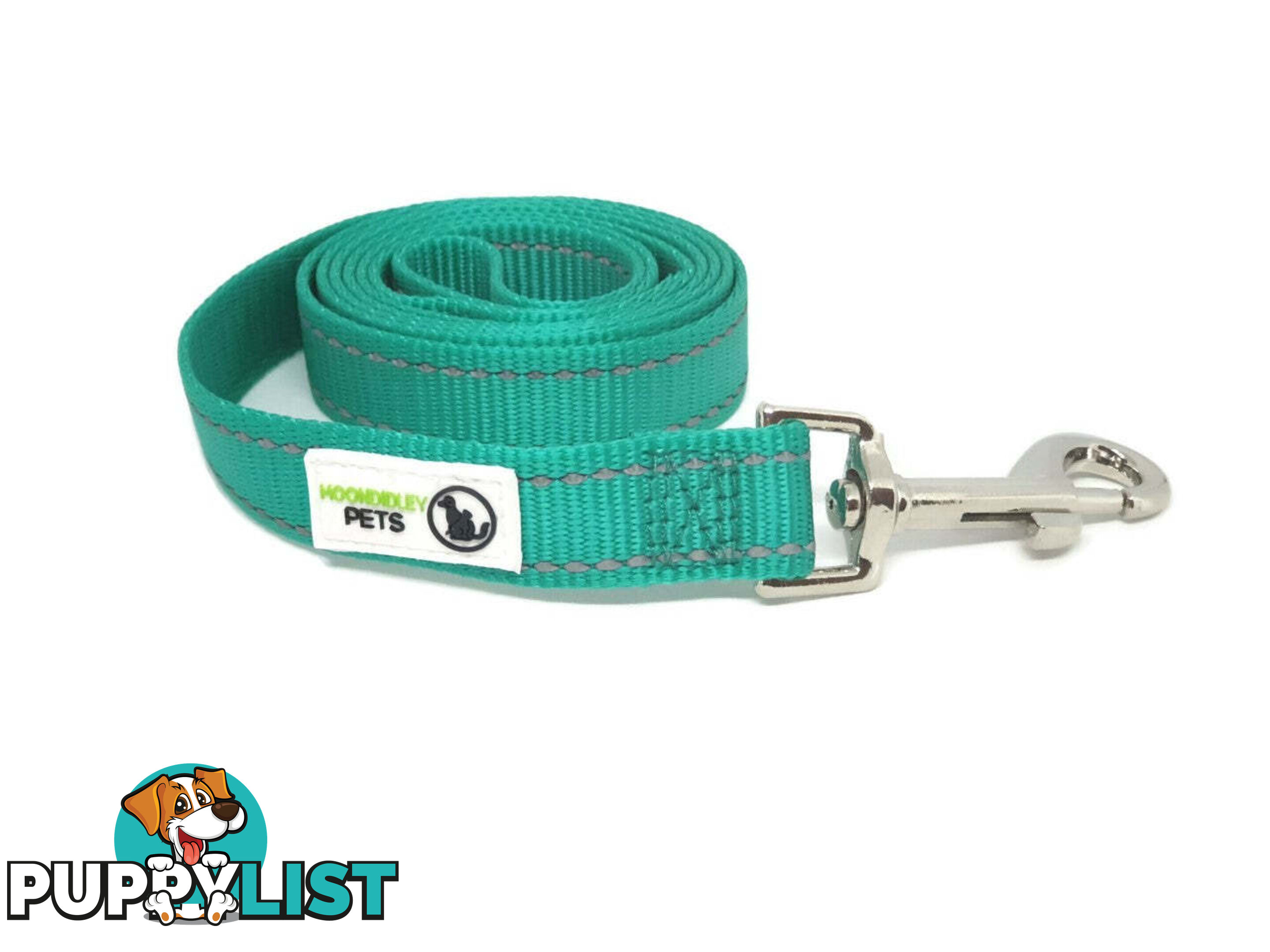 10m Long Nylon w/Reflective Stitching Dog Lead - Moondidley Pets - MDPLDREFPUR2010