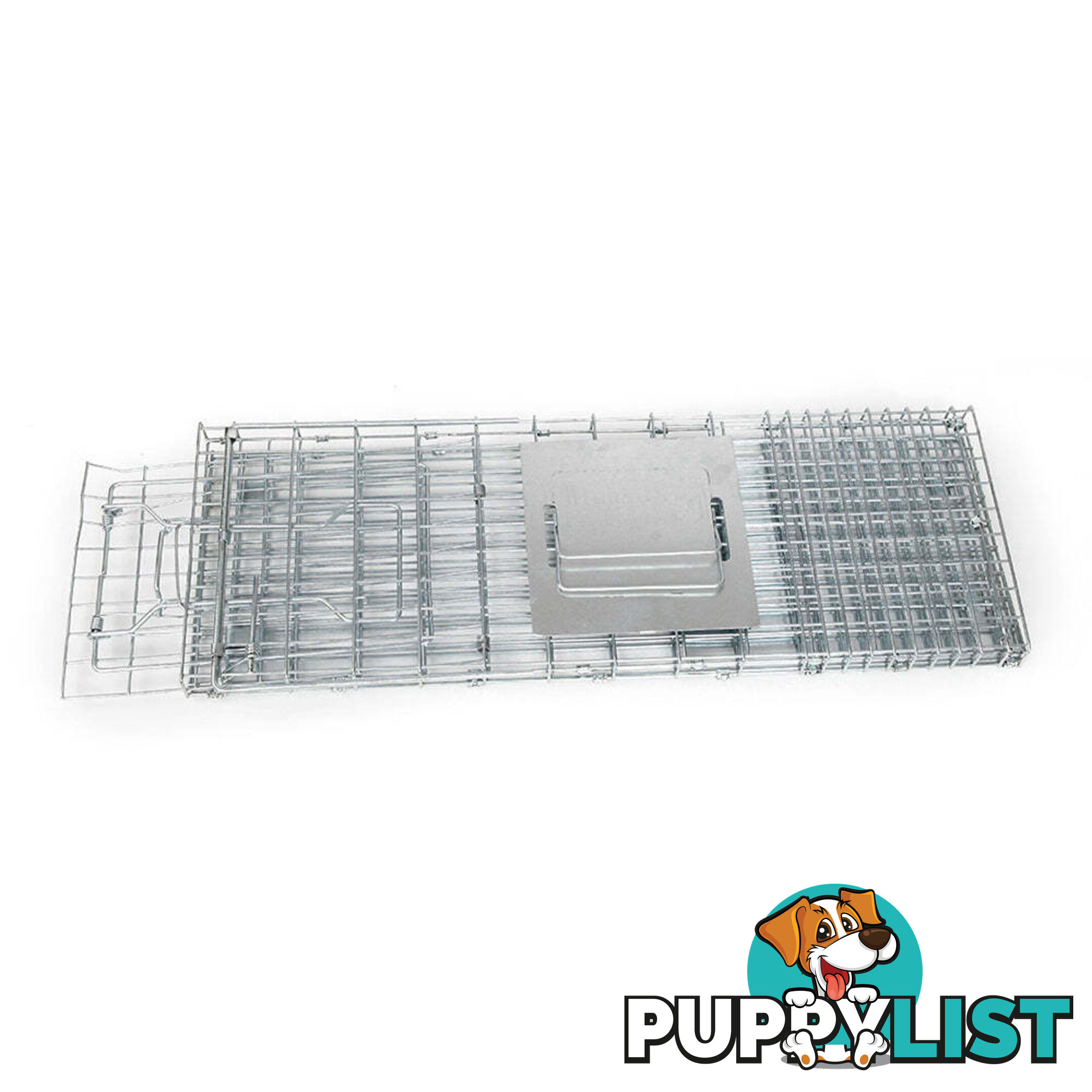 Humane Animal Trap Cage 66 x 23 x 25cm  - Silver - TRAP-CAGE-6623