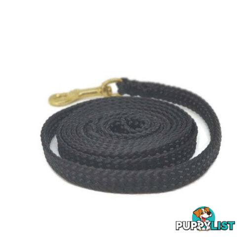 1.8m to 10m Long Dog Lead No Stitching Tough Yarnix 10mm Wide - YNXLD10-5-BK-BR