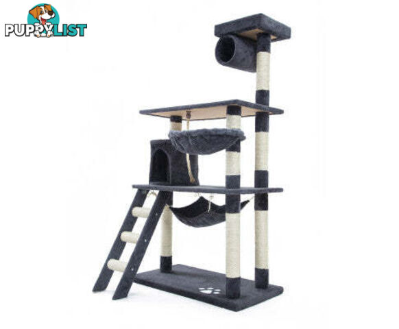 Paw Mate 140cm Grey Cat Tree Maple Multi Level Scratcher - V274-PET-BC8063-GY