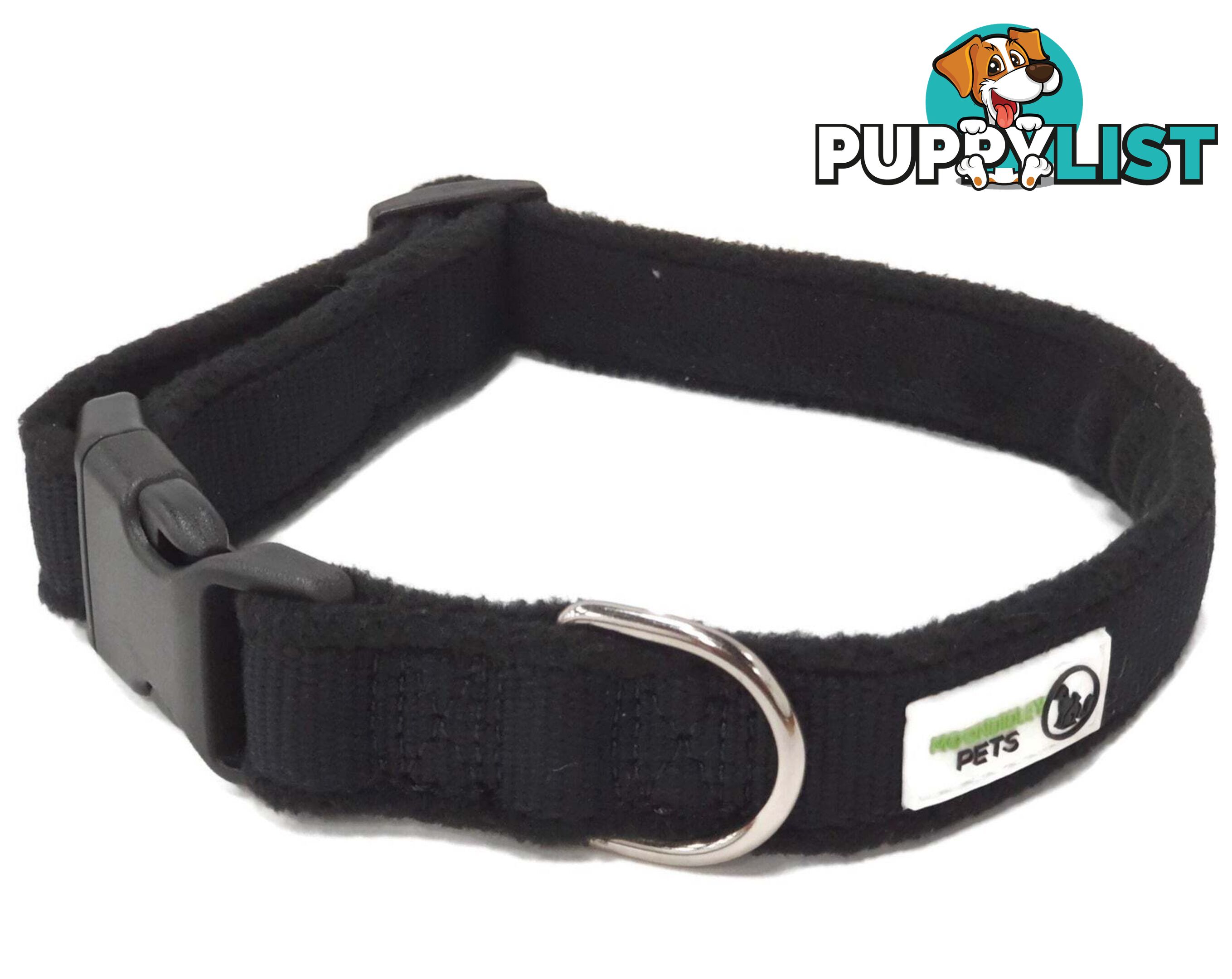 100% Pure Bamboo Fibre w/Fleece Lining Dog Collar Plastic Buckle - Moondidley Pets - MDPCOLFLEMRED