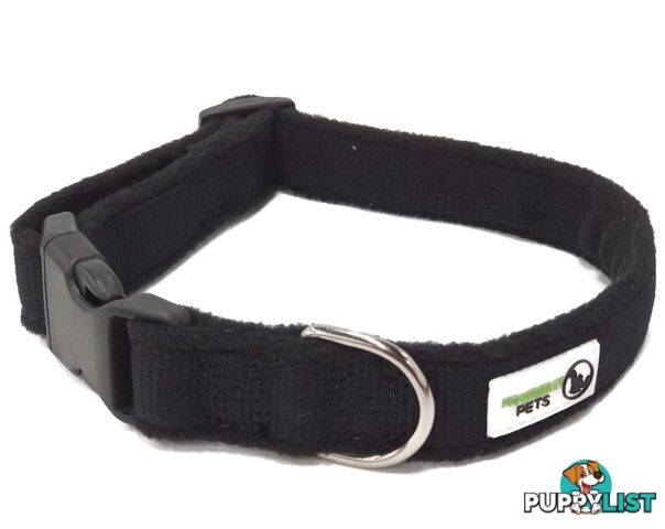 100% Pure Bamboo Fibre w/Fleece Lining Dog Collar Plastic Buckle - Moondidley Pets - MDPCOLFLEMRED