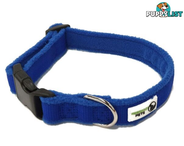 100% Pure Bamboo Fibre w/Fleece Lining Dog Collar Plastic Buckle - Moondidley Pets - MDPCOLFLEMRED