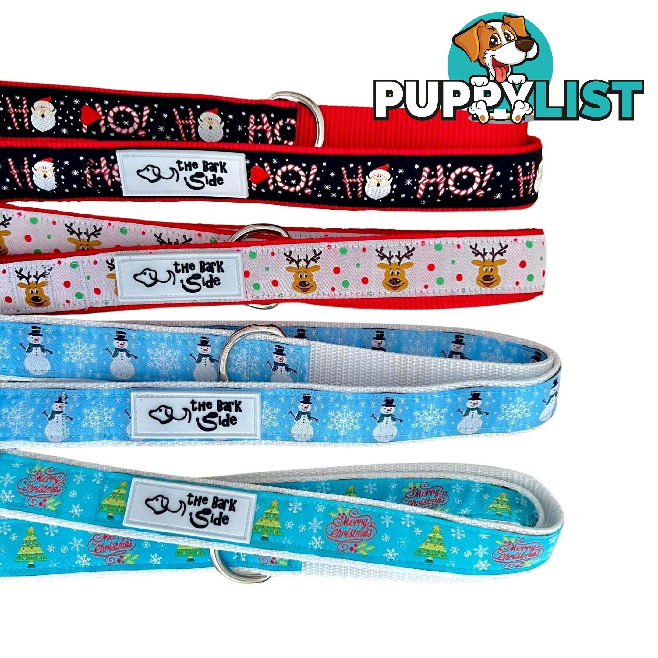 Christmas Dog Lead / Dog Leash - Hand Made by The Bark Side - TBSLDCHRSNO251.5