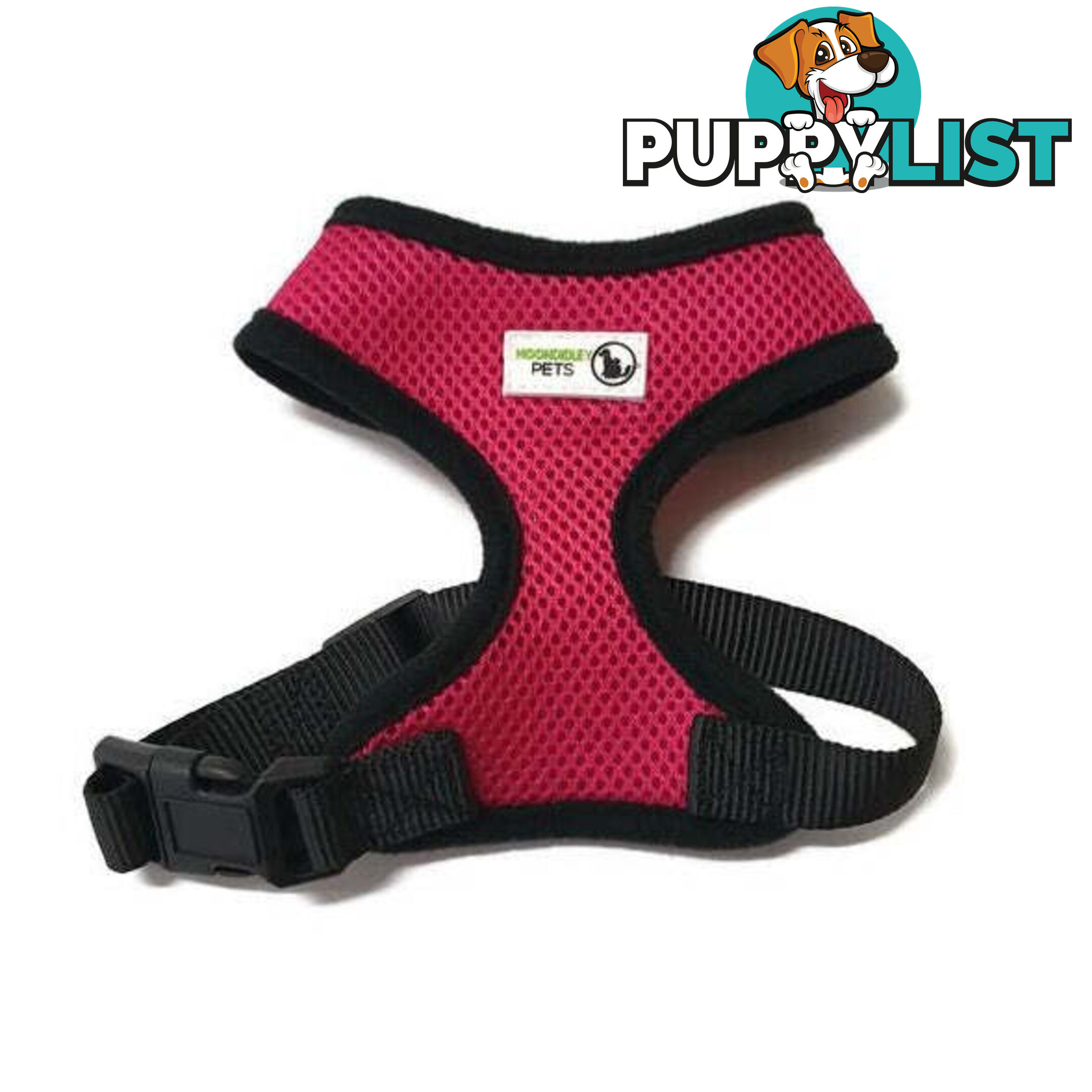 Pet Harness Soft Air Mesh Padded Adjustable  - Moondidley Pets - MDPHARMESSPNK
