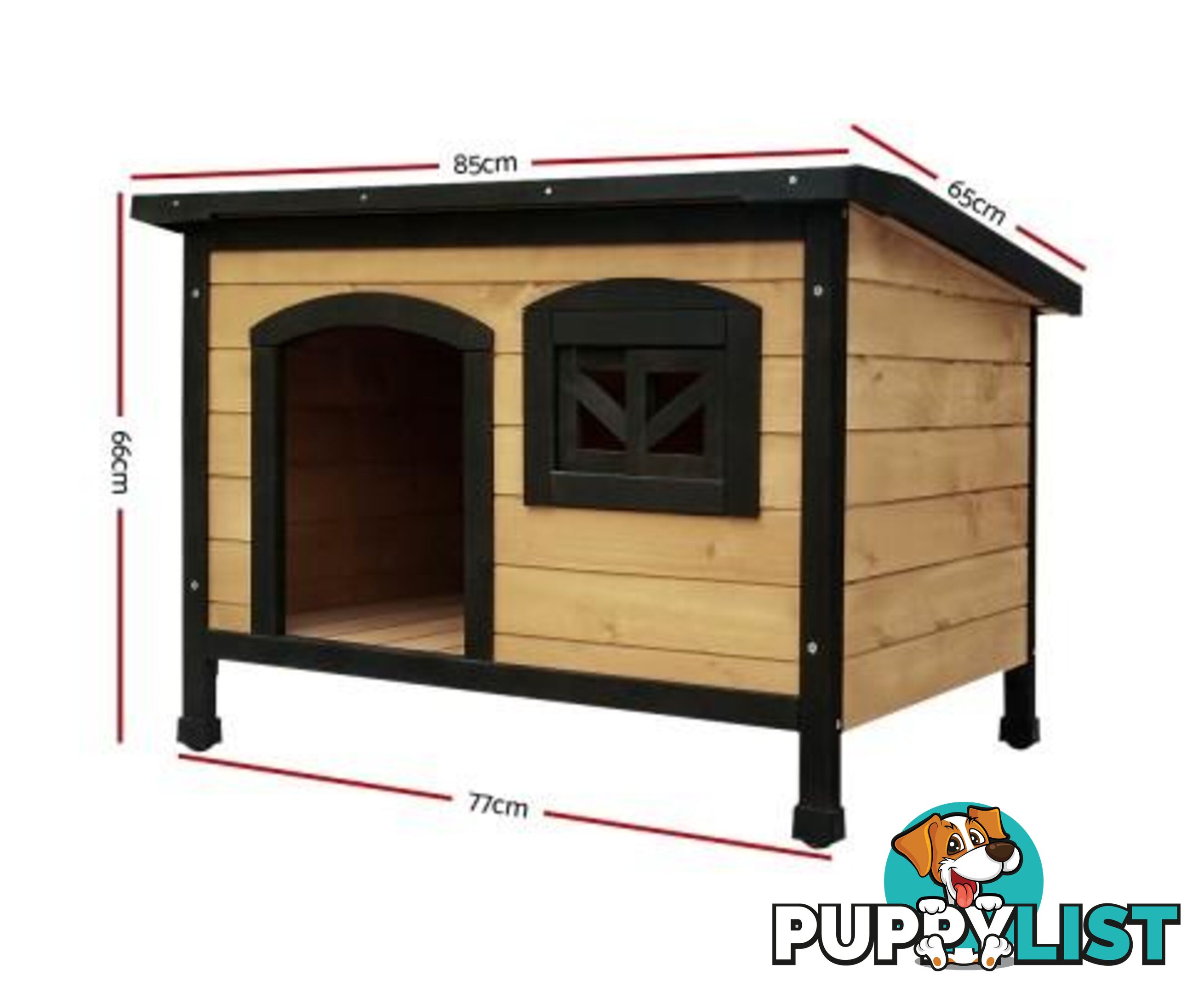 i.Pet Large Wooden Pet Kennel - PET-GT-DH5-M-BK