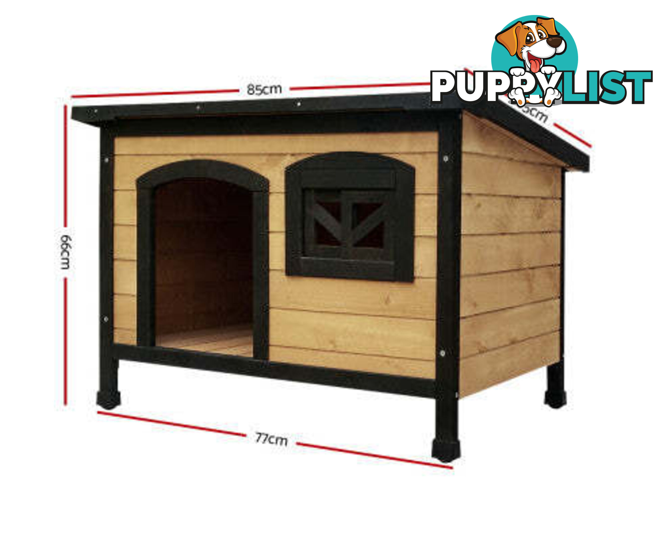 i.Pet Large Wooden Pet Kennel - PET-GT-DH5-M-BK