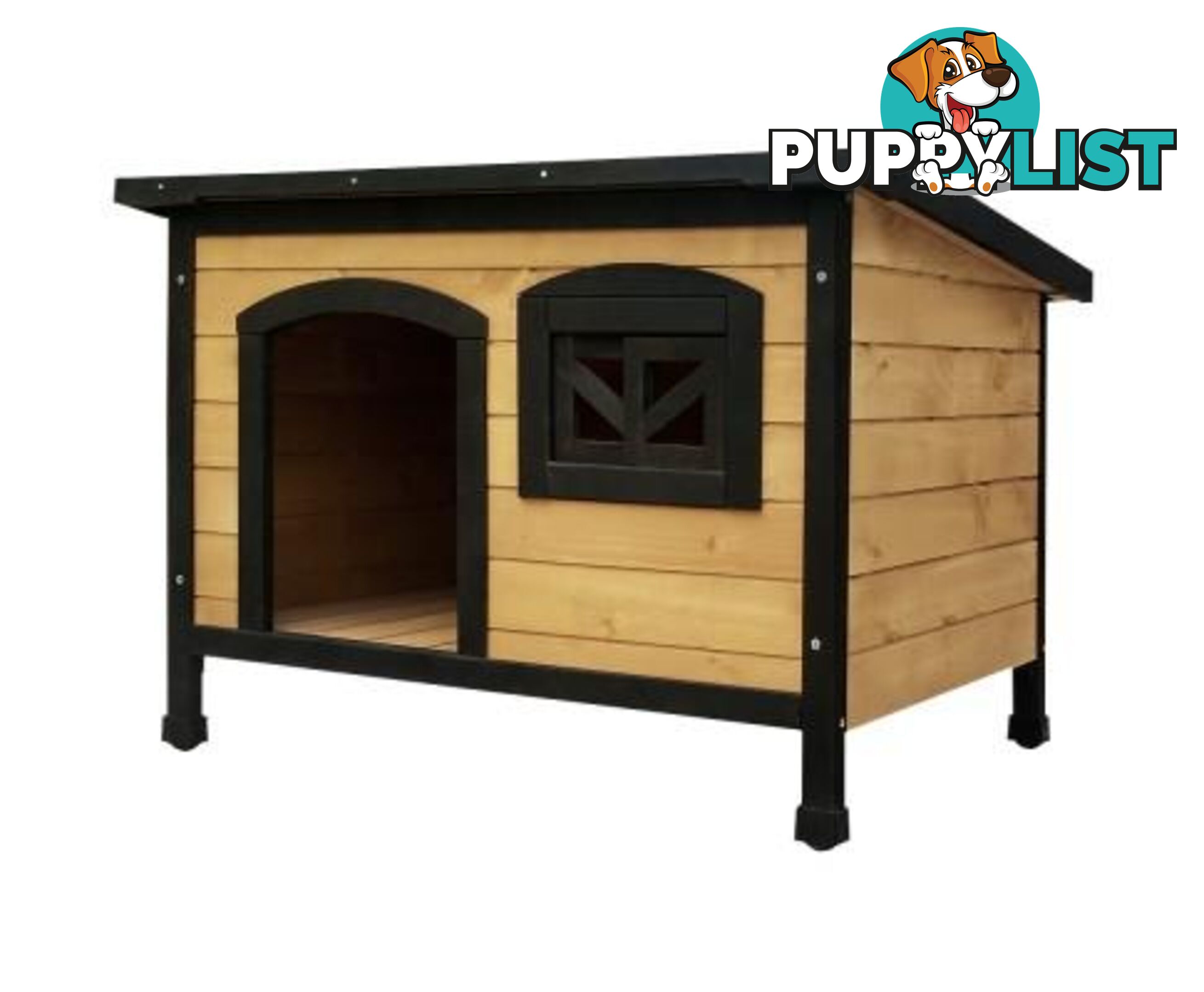 i.Pet Large Wooden Pet Kennel - PET-GT-DH5-M-BK