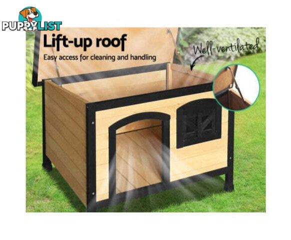 i.Pet Large Wooden Pet Kennel - PET-GT-DH5-M-BK