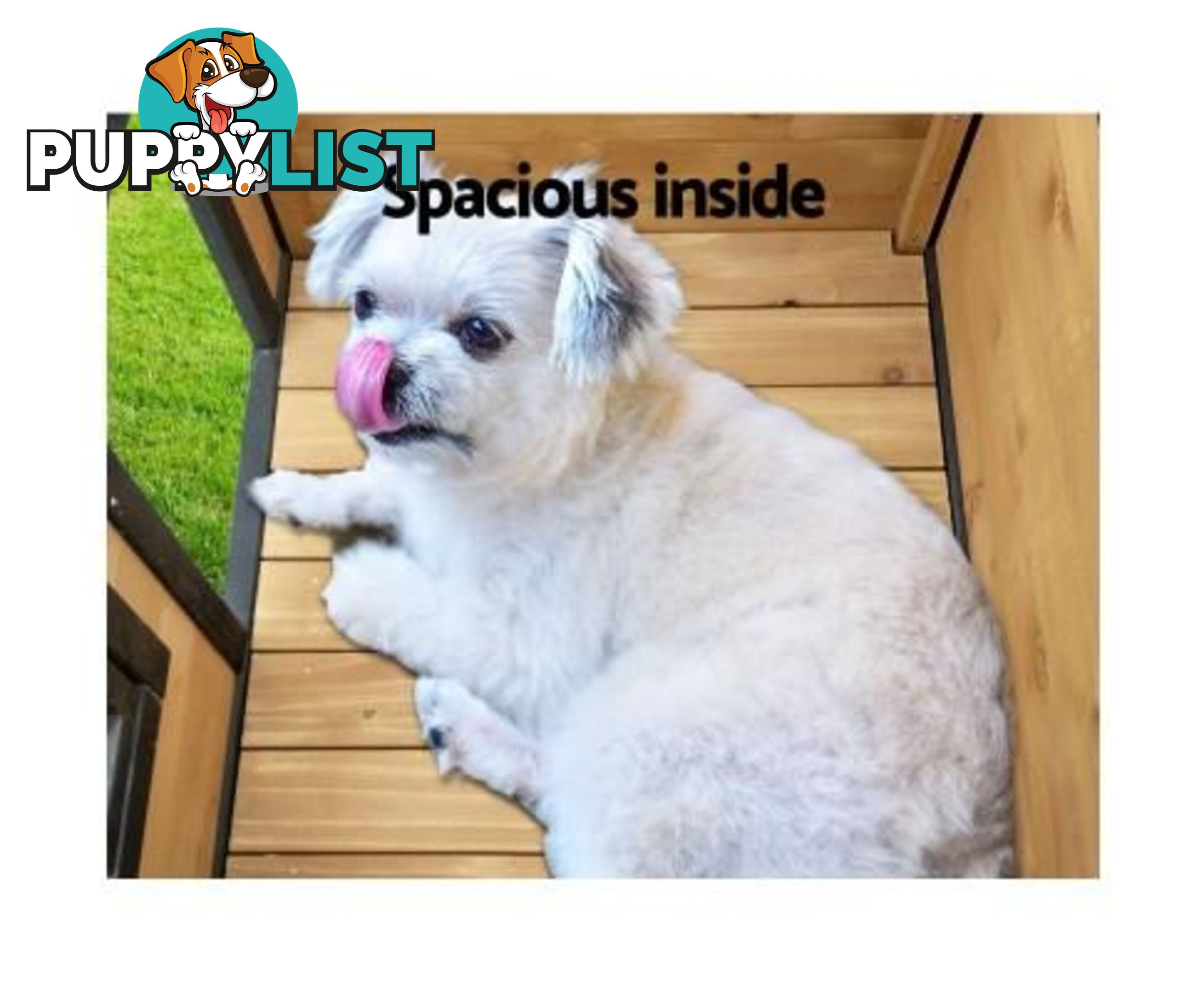 i.Pet Large Wooden Pet Kennel - PET-GT-DH5-M-BK