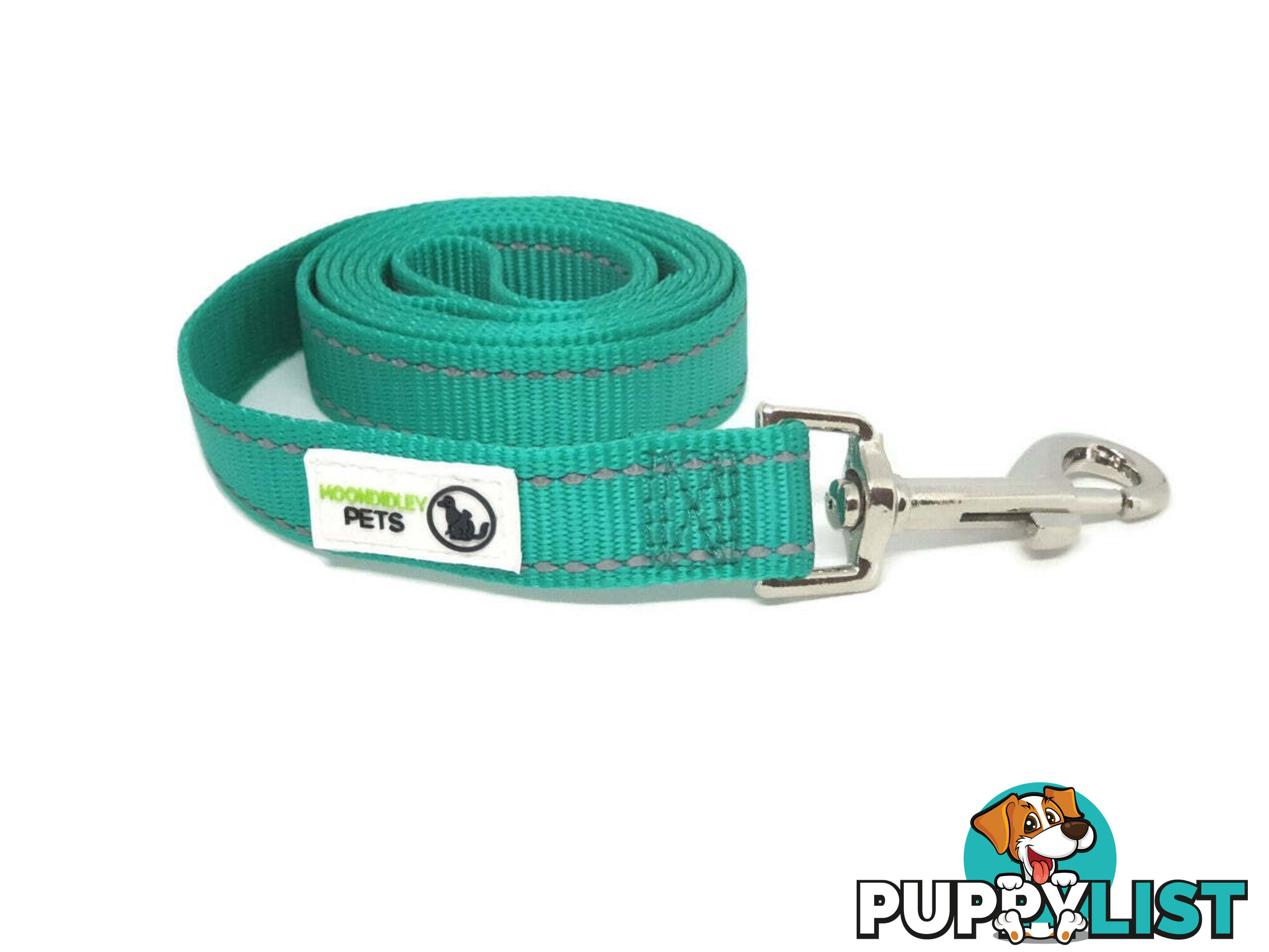 5m Long Nylon w/Reflective Stitching Dog Lead - Moondidley Pets - MDPLDREFPNK255