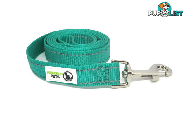 5m Long Nylon w/Reflective Stitching Dog Lead - Moondidley Pets - MDPLDREFPNK255