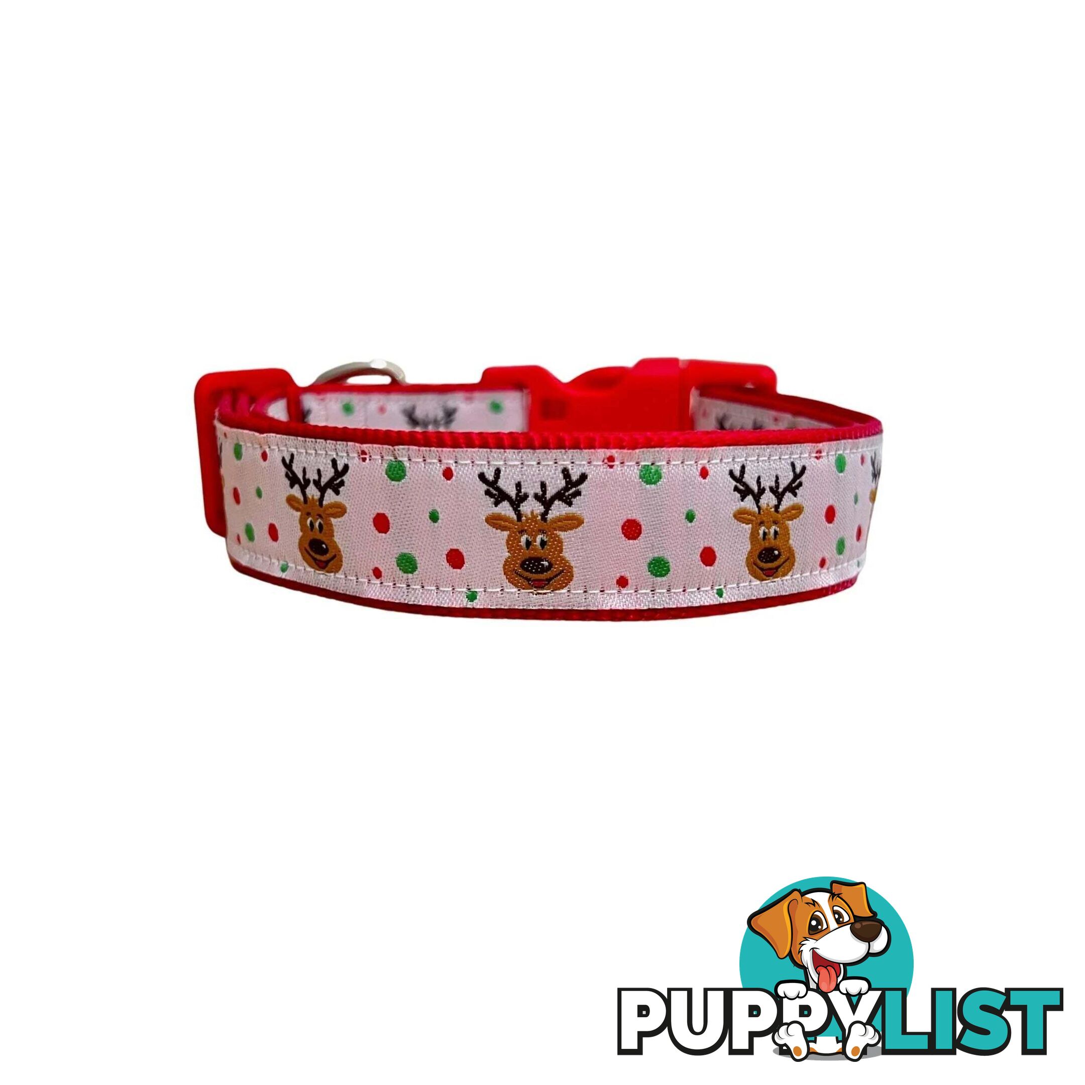 Christmas Dog Collar / Reindeer / Santa / XS - L - Hand Made by The Bark Side - TBSCHRLGEMER