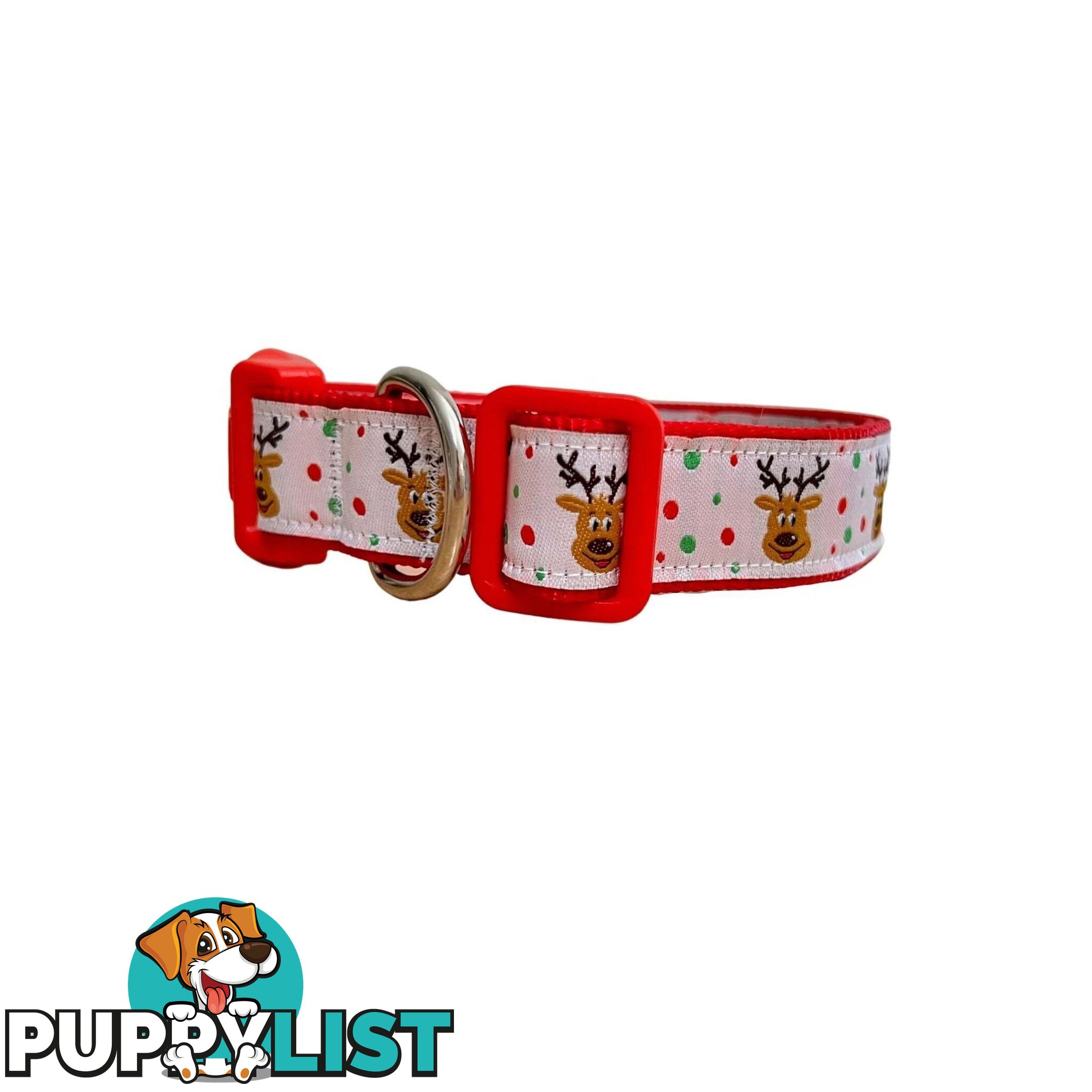 Christmas Dog Collar / Reindeer / Santa / XS - L - Hand Made by The Bark Side - TBSCHRLGEMER