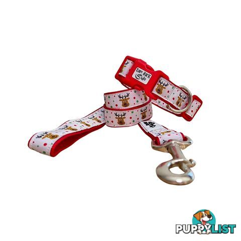 Christmas Dog Collar / Reindeer / Santa / XS - L - Hand Made by The Bark Side - TBSCHRLGEMER