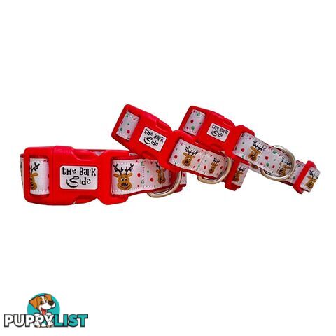 Christmas Dog Collar / Reindeer / Santa / XS - L - Hand Made by The Bark Side - TBSCHRLGEMER