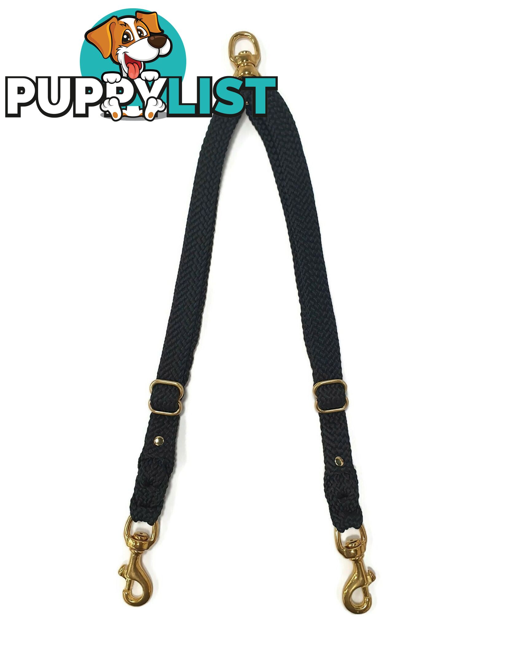 2 Dog Coupler Two Way Twin Walking Lead No Stitching - Yarnix - YNXCOUP-20-BLK