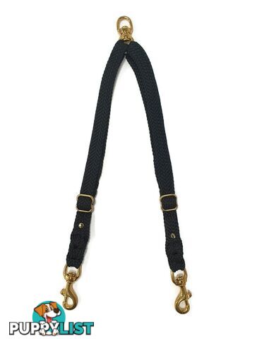 2 Dog Coupler Two Way Twin Walking Lead No Stitching - Yarnix - YNXCOUP-20-BLK