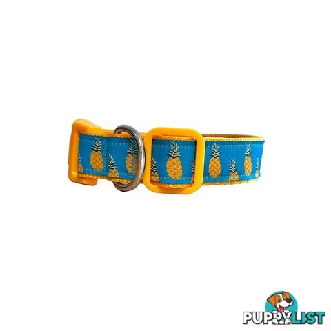 Pineapple Dog Collar - Hand Made by The Bark Side - TBSPIN1M