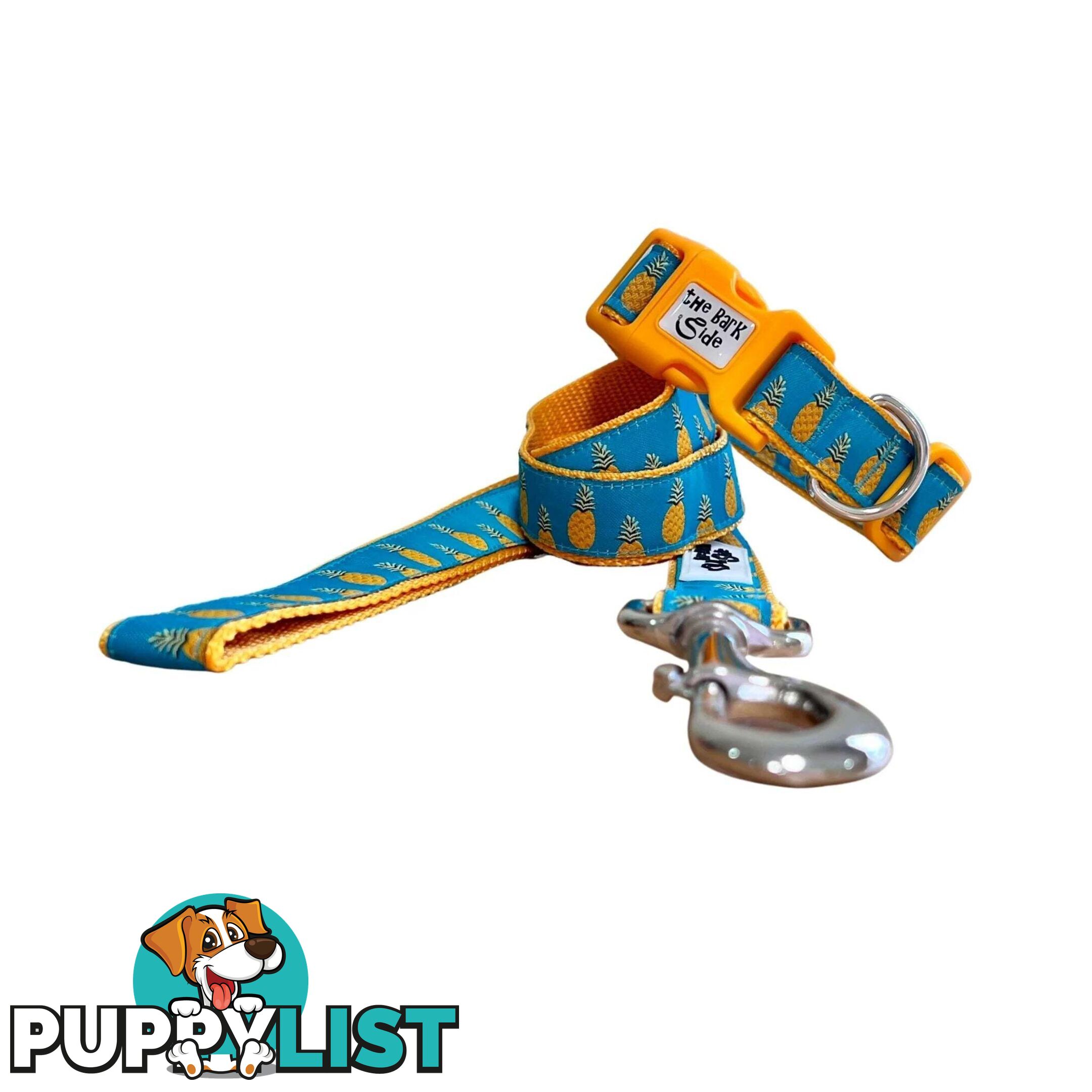 Pineapple Dog Collar - Hand Made by The Bark Side - TBSPIN1M