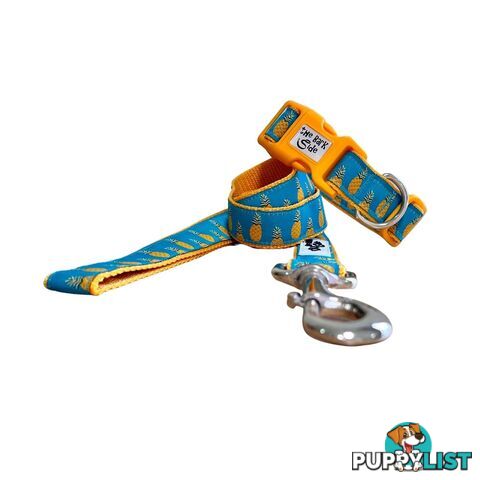 Pineapple Dog Collar - Hand Made by The Bark Side - TBSPIN1M