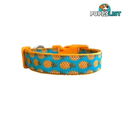 Pineapple Dog Collar - Hand Made by The Bark Side - TBSPIN1M